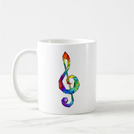 Rainbow Musical Key Dreifach-Klammer Kaffeetasse