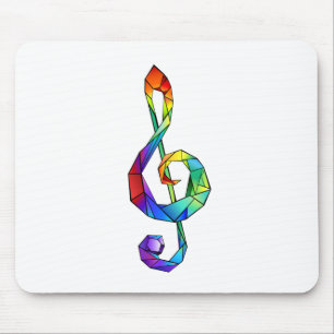 Rainbow Musical Key Dreifach-Klammer Mousepad