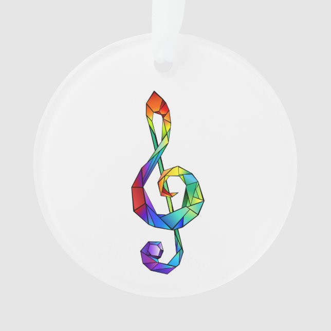 Rainbow Musical Key Dreifach-Klammer Ornament (Vorderseite)