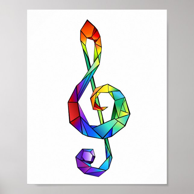 Rainbow Musical Key Dreifach-Klammer Poster (Vorne)