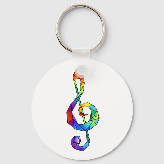 Rainbow Musical Key Dreifach-Klammer Schlüsselanhänger (Vorderseite)