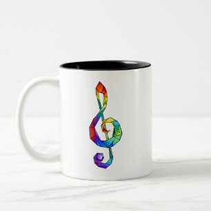 Rainbow Musical Key Dreifach Zweifarbige Tasse