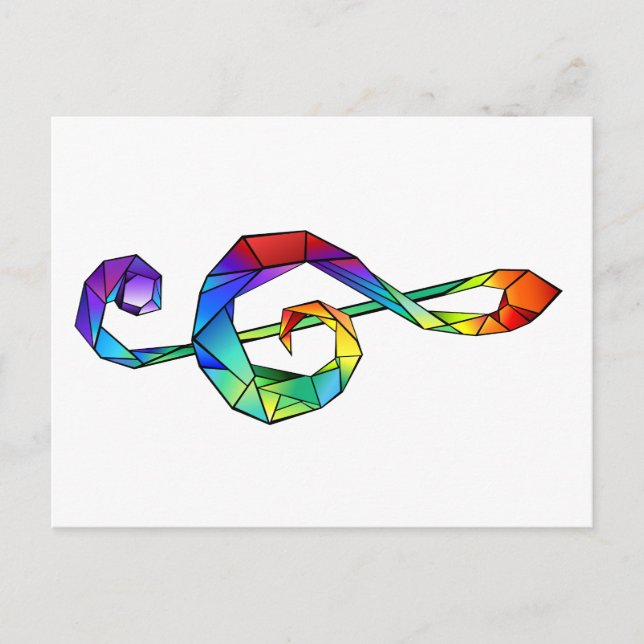 Rainbow Musical Key Postkarte (Vorderseite)