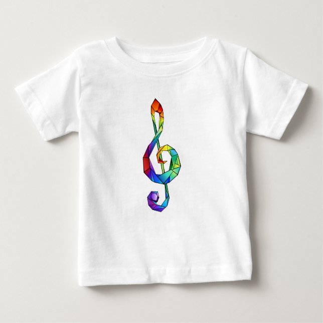 Rainbow Musical Key Treble Baby T-shirt (Vorderseite)