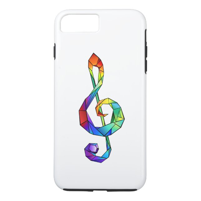 Rainbow Musical Key Treble Case-Mate iPhone Hülle (Rückseite)