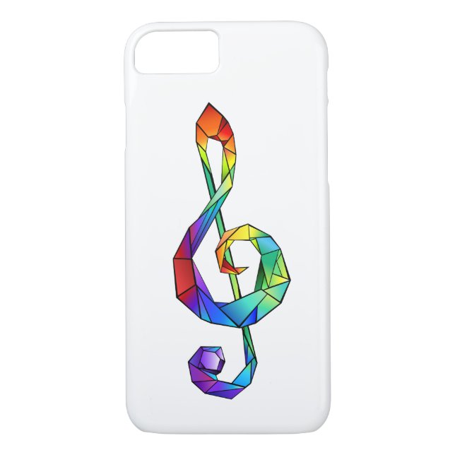 Rainbow Musical Key Treble Case-Mate iPhone Hülle (Rückseite)