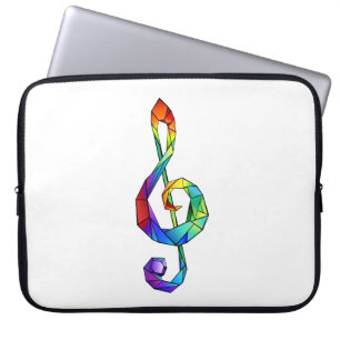Rainbow musical key treble clef laptopschutzhülle