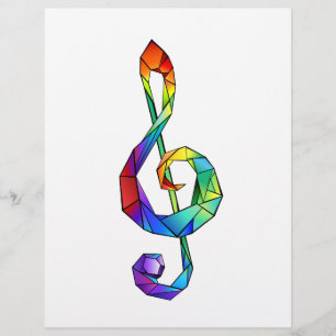 Rainbow Musical Key Treble Flyer