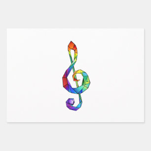 Rainbow Musical Key Treble Geschenkpapier Set