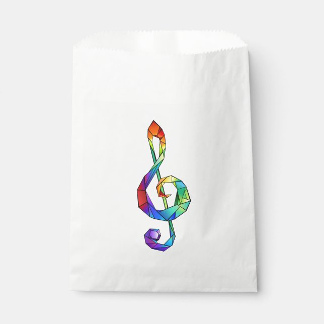 Rainbow Musical Key Treble Geschenktütchen (Vorderseite)