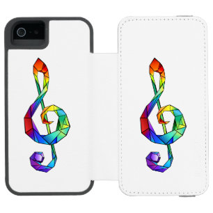 Rainbow Musical Key Treble Incipio Watson™ iPhone 5 Geldbörsen Hülle
