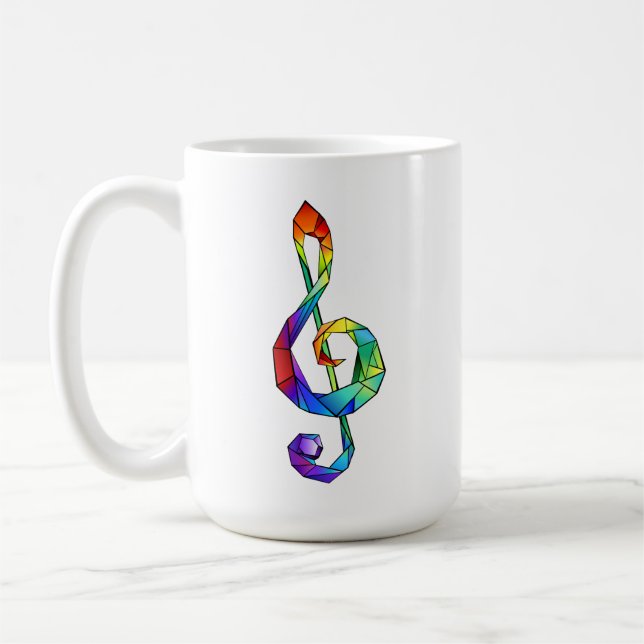 Rainbow Musical Key Treble Kaffeetasse (Links)