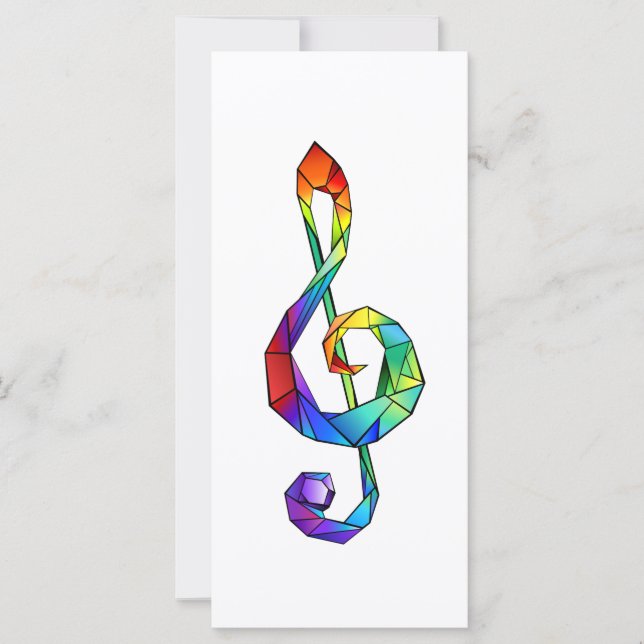 Rainbow Musical Key Treble Karte (Vorderseite)