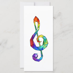 Rainbow Musical Key Treble Karte