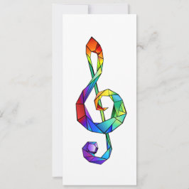 Rainbow Musical Key Treble Karte