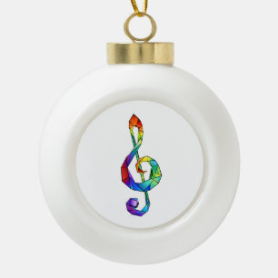 Rainbow Musical Key Treble Keramik Kugel-Ornament
