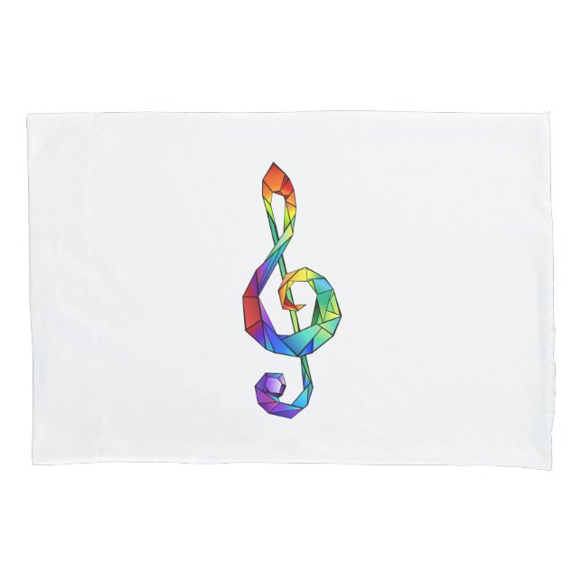 Rainbow Musical Key Treble Kissenbezug (Vorderseite)