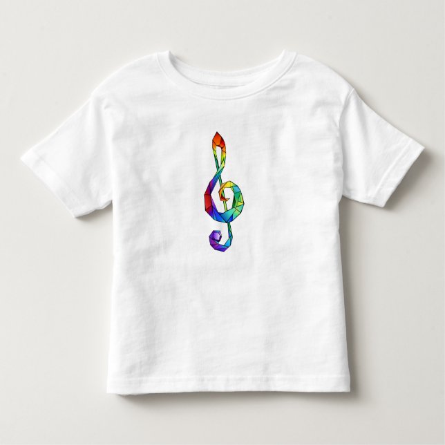 Rainbow Musical Key Treble Kleinkind T-shirt (Vorderseite)