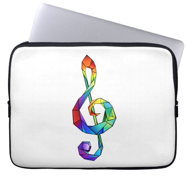 Rainbow Musical Key Treble Laptopschutzhülle (Vorderseite)