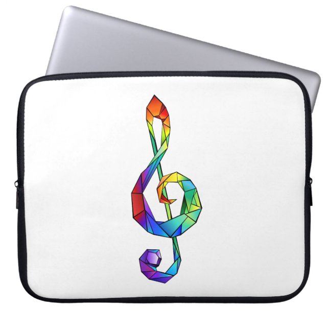 Rainbow Musical Key Treble Laptopschutzhülle (Vorderseite)