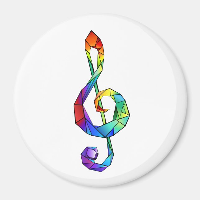 Rainbow Musical Key Treble Magnet (Vorne)