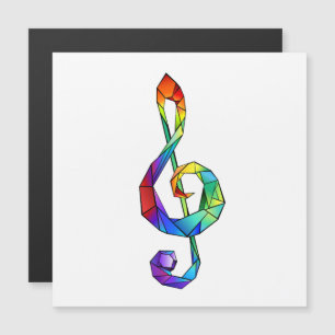Rainbow Musical Key Treble Magneteinladung
