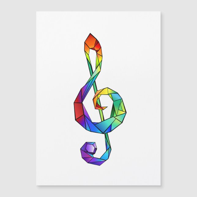 Rainbow Musical Key Treble Magnetkarte (Vorderseite)