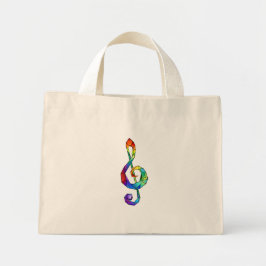 Rainbow Musical Key Treble Mini Stoffbeutel