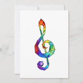 Rainbow Musical Key Treble Mitteilungskarte