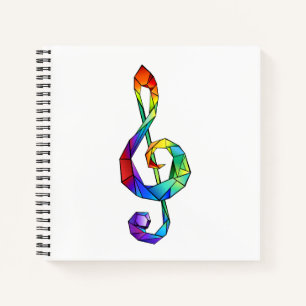Rainbow Musical Key Treble Notizbuch
