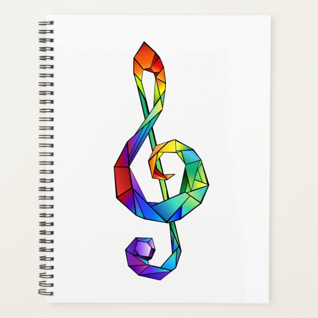 Rainbow Musical Key Treble Planer (Vorderseite)