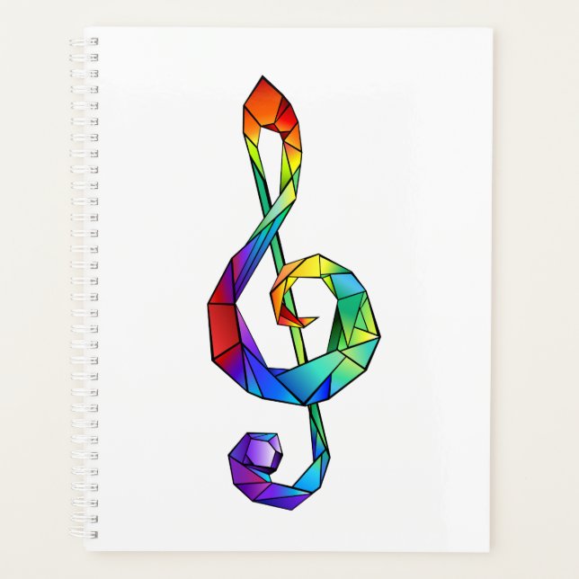 Rainbow Musical Key Treble Planer (Vorderseite)