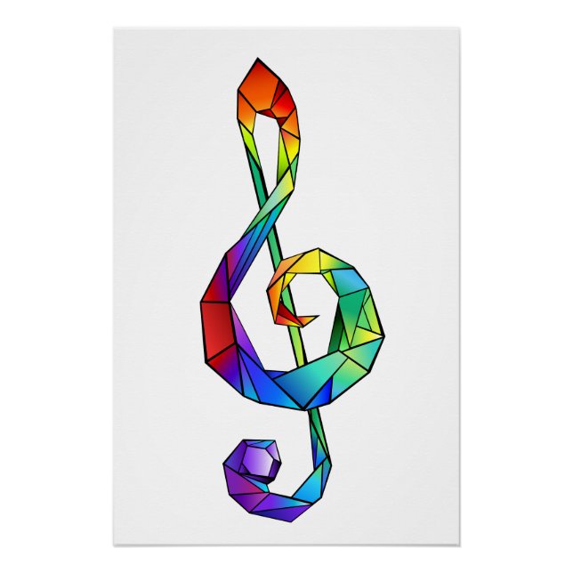 Rainbow Musical Key Treble Poster (Vorderseite)