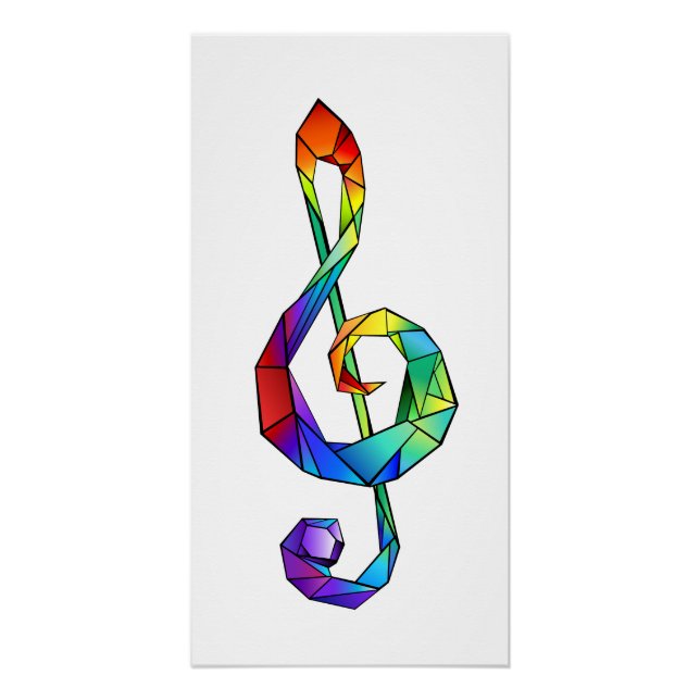 Rainbow Musical Key Treble Poster (Vorderseite)