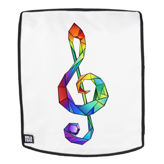 Rainbow Musical Key Treble Rucksack (Abnehmbare Front)