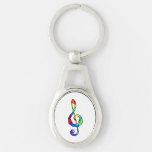 Rainbow Musical Key Treble Schlüsselanhänger