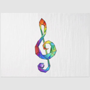 Rainbow Musical Key Treble Seidenpapier