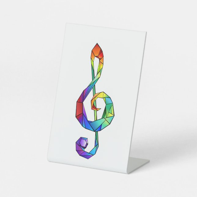 Rainbow Musical Key Treble Sockelschild (Vorderseite)