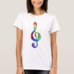 Rainbow Musical Key Treble T-Shirt
