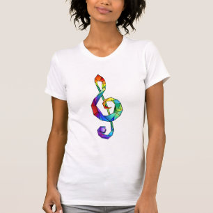Rainbow Musical Key Treble T-Shirt