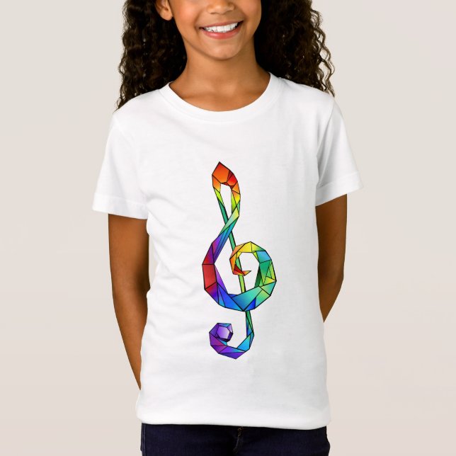 Rainbow Musical Key Treble T-Shirt (Vorderseite)
