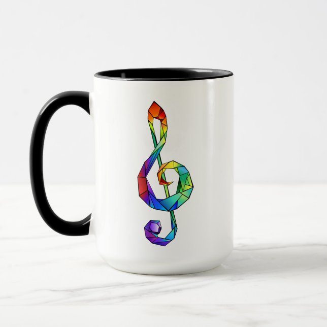 Rainbow Musical Key Treble Tasse (Links)