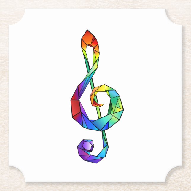 Rainbow Musical Key Treble Untersetzer (Vorderseite)