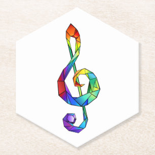 Rainbow Musical Key Treble Untersetzer