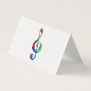Rainbow Musical Key Treble Visitenkarten
