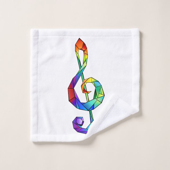 Rainbow Musical Key Treble Waschlappen (Waschlappen)