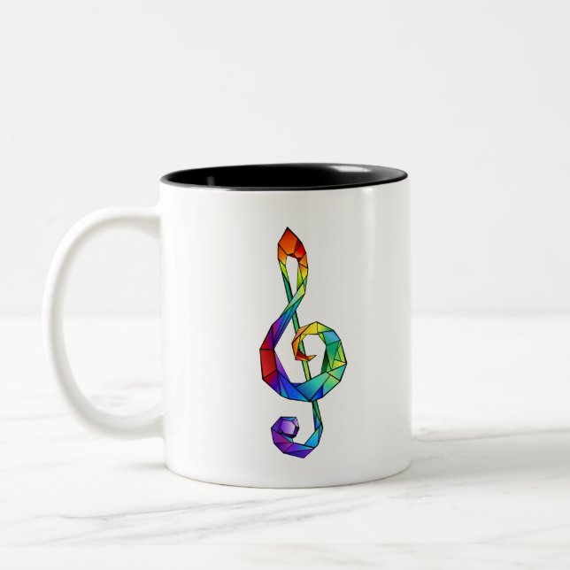 Rainbow Musical Key Zweifarbige Tasse (Links)
