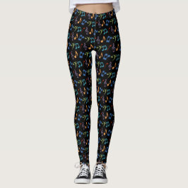 Rainbow Musiknote Schwarze Leggings