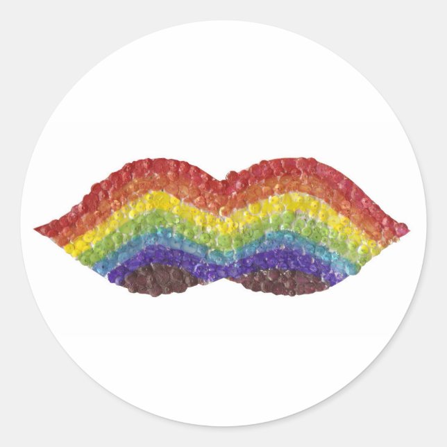 Rainbow Mustache Stickers (Vorderseite)