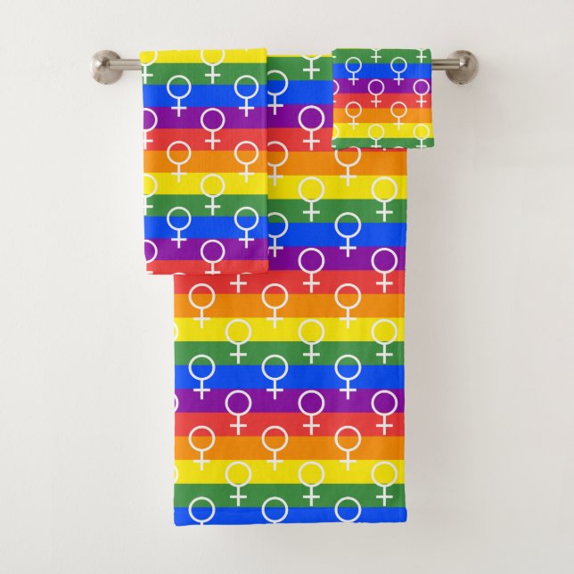 Rainbow-Muster Badhandtuch Set (Insitu)